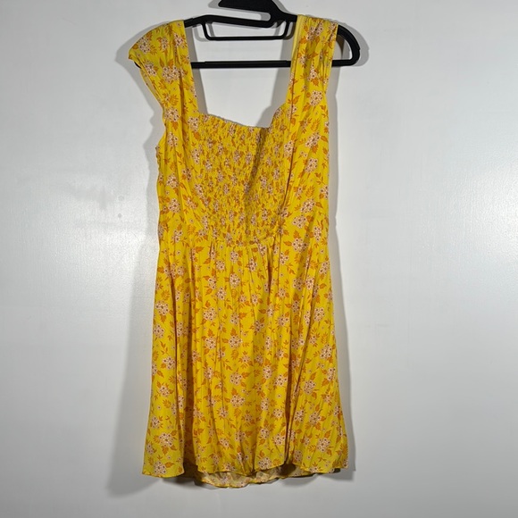 NWOT Lulus Passion Project Yellow Floral Print Mini Dress Size Large - Picture 7 of 7